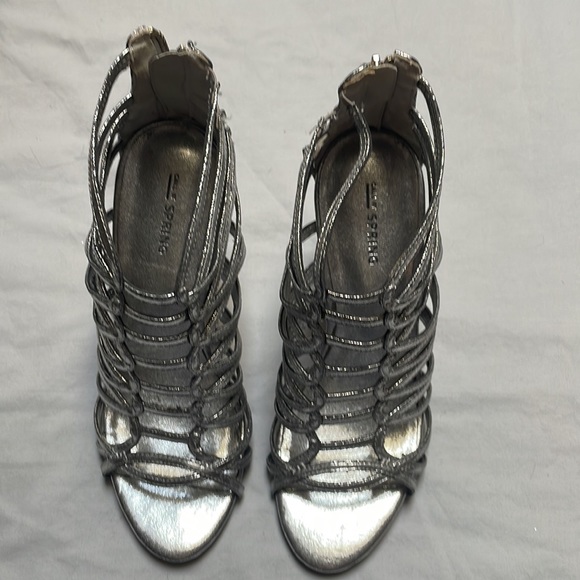 Strappy ankle stiletto / dark silver - Picture 2 of 5